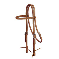 Double &amp; Stitched Harness Leather Straight Brow Bridle