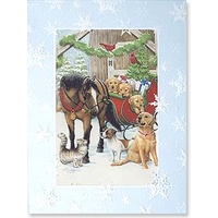 Christmas Card DE - Horse &amp; Sleigh