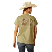 Womens Desert Scene Tee, Oil Green