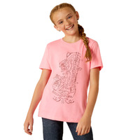 Girls Tall Boot Sketch Tee, Pink Ice