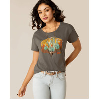 Womens Buckle Up Graphic Tee, Graphite