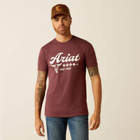 Mens Established Boot Co Tee, Maroon Heather