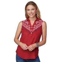 Womens Studio West Sleeveless Blouse, Red