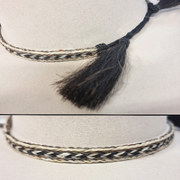 Horsehair Hat Band 3/8&quot;, Shades of Black and Beige