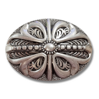 Antique Silver Flower Scroll Buckle