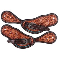 Odina Spur Straps - Turquoise Buckstitched