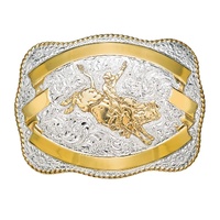 Rectangle Trophy Buckle, Bull Rider