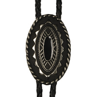 Bolo Tie Black Oblong