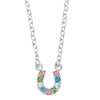 Multi-Coloured Rhinestone Horseshoe Necklace