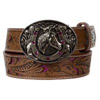 Kids Elsa Belt, Tan/Hot Pink