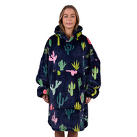 Adults Cactus Print Snuggle Hoodie