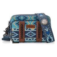 Southwestern Crossbody Wallet Bag, Navy