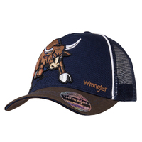 Kids Brendon Trucker Cap, Dark Tan/Navy