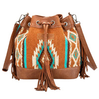 Maya Aztec Bucket Bag, Tan